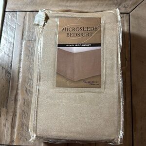 ⭐️NEW Microsuede King Bedskirt - Taupe